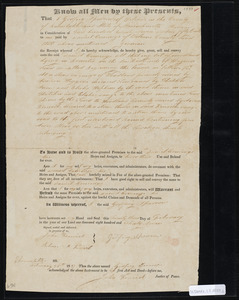 Deed of property in Brewster sold to Daniel Comings of Orleans by Godfrey Sparrow of Orleans