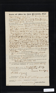 Deed of property in Brewster sold to Eldredge Small of Brewster by Isaac Crosby of Brewster