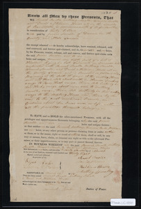Deed of property in Falmouth sold to James Smalle of Dennis by Samuel Smalle, Anthony Smalle, Francis Smalle, David Howes, and William Howes of Barnstable county