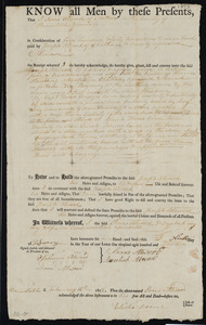 Deed of property in Chatham sold to Joseph Atwood of Chatham by Sears Atwood of Chatham
