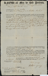 Deed of property in Chatham sold to Isaac Hardy of Chatham by Elisha Young and Esther Young of Chatham