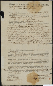 Deed of property in Chatham sold to Alden Nickerson of Harwich by Amaza Nickerson and Mary Nickerson of Harwich