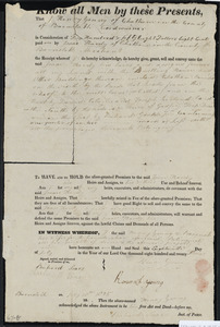Deed of property in Chatham sold to Isaac Hardy of Chatham by Henry Young and Rosannah Young of Chatham