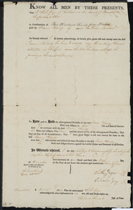 Deed of property in Chatham sold to Isaac Hardy of Chatham by Seth Gage and Salomia Gage of Chatham