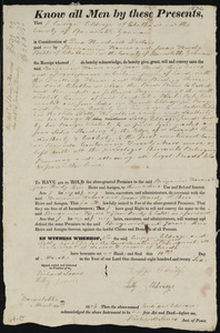 Deed of property in Chatham sold to Benjamin Howes and Isaac Hardy of Chatham by Ensign Eldridge of Chatham