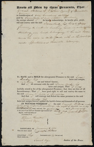 Deed of property in Chatham sold to Isaac Hardy of Chatham by Crowell Stetson (or Stutson) of Chatham