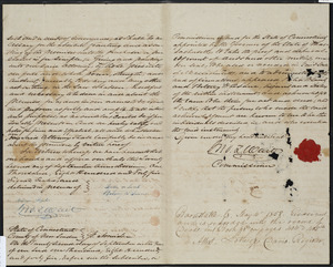 Deed of property in Chatham sold to (parties selling land by power of attorney) of Chatham by Patia H. Lamb and Betsey H. Doane of Norwich, Connecticut; Brighton, Massachusetts