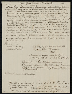 Deed of property in Monomessett sold to Jeremiah Howes of Yarmouth by Josephus Quason of Chatham