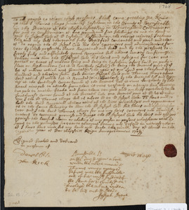 Deed of property in Eastham sold to Joseph Cole of Eastham by Thomas Mayo Jr. of Eastham