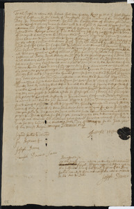 Deed of property in Eastham sold to Samuel Higgins Jr. and Joshua Treat of Eastham by Joseph Higgins of Eastham