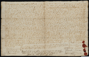 Deed of property in Eastham sold to Jonathan Sparrow of Eastham by Elkanah Paine, Reliance Paine, Zephon Aimos, and Elizabeth Aimes of Truro (Paine), Provincetown (Aimos)
