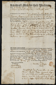 Deed of property in Eastham sold to Eleazer Rogers of Harwich by Martha Rogers of Harwich