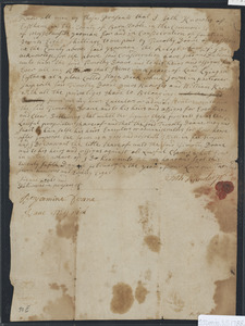 Deed of property in Eastham sold to Timothy Doane of Eastham by Seth Knowles of Eastham