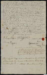 Deed of property in Eastham sold to Eliakim Higgins of Eastham by Capt. Reuben Cole and Hannah Cole of Eastham
