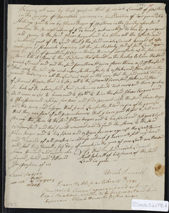 Deed of property in Eastham sold to Elesar Rogers of Eastham by Uriah Linnel of Eastham