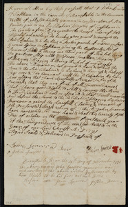 Deed of property in Eastham sold to Eliakim Higgins of Eastham by John Sparrow of Eastham