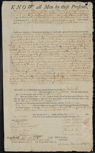 Deed of property in Eastham sold to Gould Linnel by Simeon Williams of Eastham