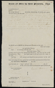 Deed of property in Eastham sold to Asa Hopkins of Orleans by Lewis Doane of Orleans