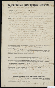 Deed of property in Eastham sold to Asa Hopkins of Orleans by J. John Freeman of Orleans