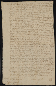 Deed of property in Harwich sold to Israel Doane by Thomas Linnel of Eastham