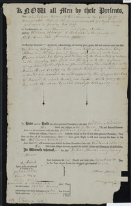Deed of property in Orleans sold to William Eldridge of Harwich by Joshua Hawes and Ginny Hawes of Chatham