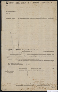 Deed of property in Orleans sold to Thomas Higgins and David Taylor by Benjamin Seabury of Orleans