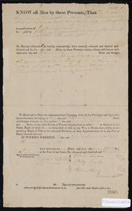 Deed of property in Orleans sold to Thomas Higgins of Orleans by Isaac Lincoln of Wiscasset, Lincoln County, Maine
