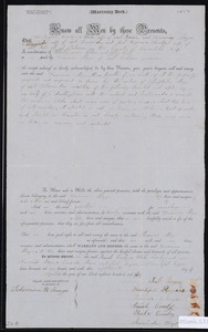 Deed of property in Orleans: Brewster sold to Freeman Mayo of Orleans by Isaiah Crosby, Phebe Crosby, Amariah Mayo, Lucinda Mayo, Joel Rogers, and Thankful Rogers of Orleans