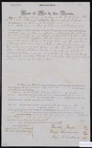 Deed of property in Orleans sold to Freeman Mayo of Orleans by Hinckley Lincoln, George Southard, and Mary Ann Southard of Eastham; Wellfleet