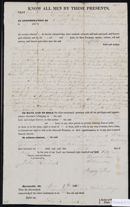 Deed of property in Orleans sold to Amariah Mayo of Orleans by Thomas H. Mayo, William Mayo, and Mercy Mayo of Orleans