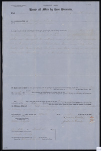 Deed of property in Orleans sold to Freeman Mayo of Orleans by Leander Crosby and Crosby Julia of Orleans