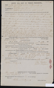 Deed of property in Orleans sold to John Hopkins of Orleans by Asa Hopkins and Lydia Hopkins of Orleans