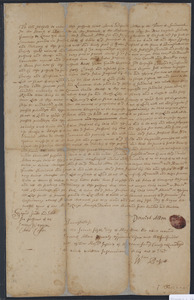 Deed of property in Sandwich sold to John Percival of Barnstable by Daniel Allon of Sandwich