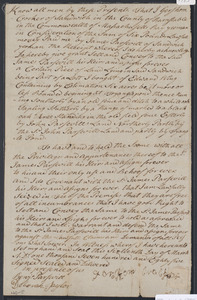 Deed of property in Sandwich sold to John Parsivell by Gershom Crocker of Sandwich