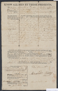 Deed of property in Sandwich sold to Calvin Backus and Lemuel Bursley by Dan Wilmarth and Alexander Black of Sandwich