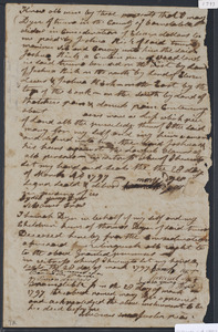 Deed of property in Truro sold to Joshua Rich of Truro by Mary Dyer of Truro