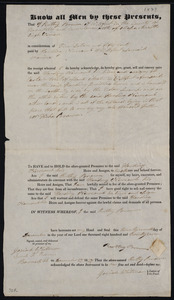Deed of property in Wellfleet sold to Harding Newcomb of Wellfleet by Ruthy Brown of Wellfleet