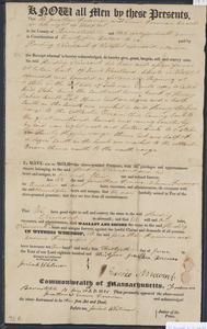 Deed of property in Wellfleet sold to Harding Newcomb of Wellfleet by Jonathan Freeman and Eunice Freeman of Wellfleet