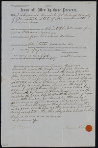 Deed of property in Orleans sold to Alexander Kennick of Orleans by Christopher Edward of Orleans