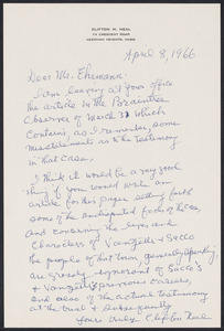 Herbert Brutus Ehrmann Papers, 1906-1970. Sacco-Vanzetti. Clifton M. Neal and Shelley A. Neal. Box 13, Folder 19, Harvard Law School Library, Historical & Special Collections