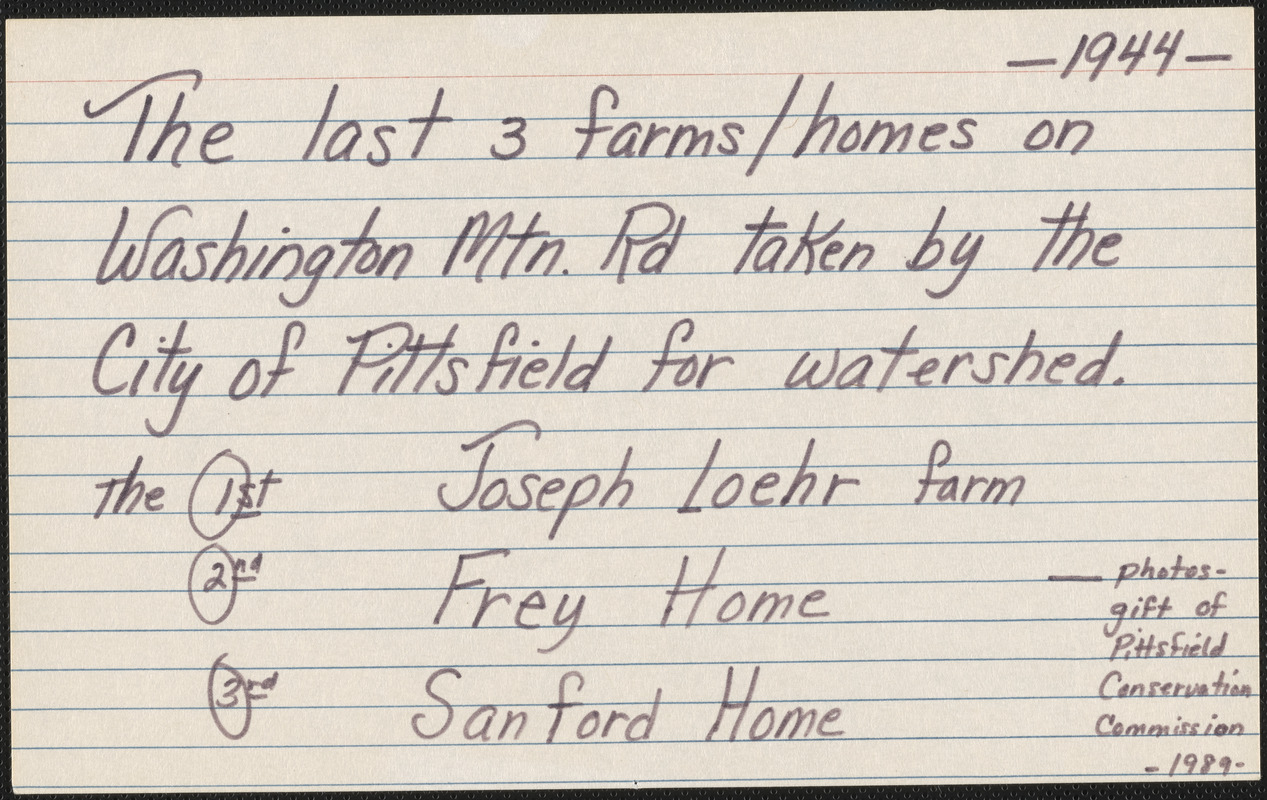 Card Identifying Loehr, Frey Sanford Photo Collection