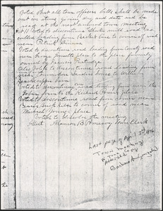 1876 Town Meeting Minutes, Discontinue Roads