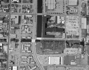 Looking down on Northern Canal and Father Morissette Blvd.