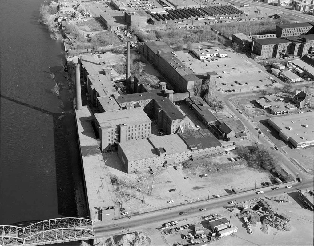 Close up looking southeast from Aiken Street over Lawrence Manufacturing