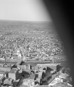 Looking north over Massachusetts Mills to big view of Lowell