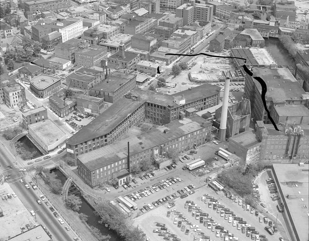 Close up looking northeast over Market Mills