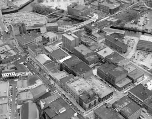 Close up of Downtown from corner of Merrimack and Palmer