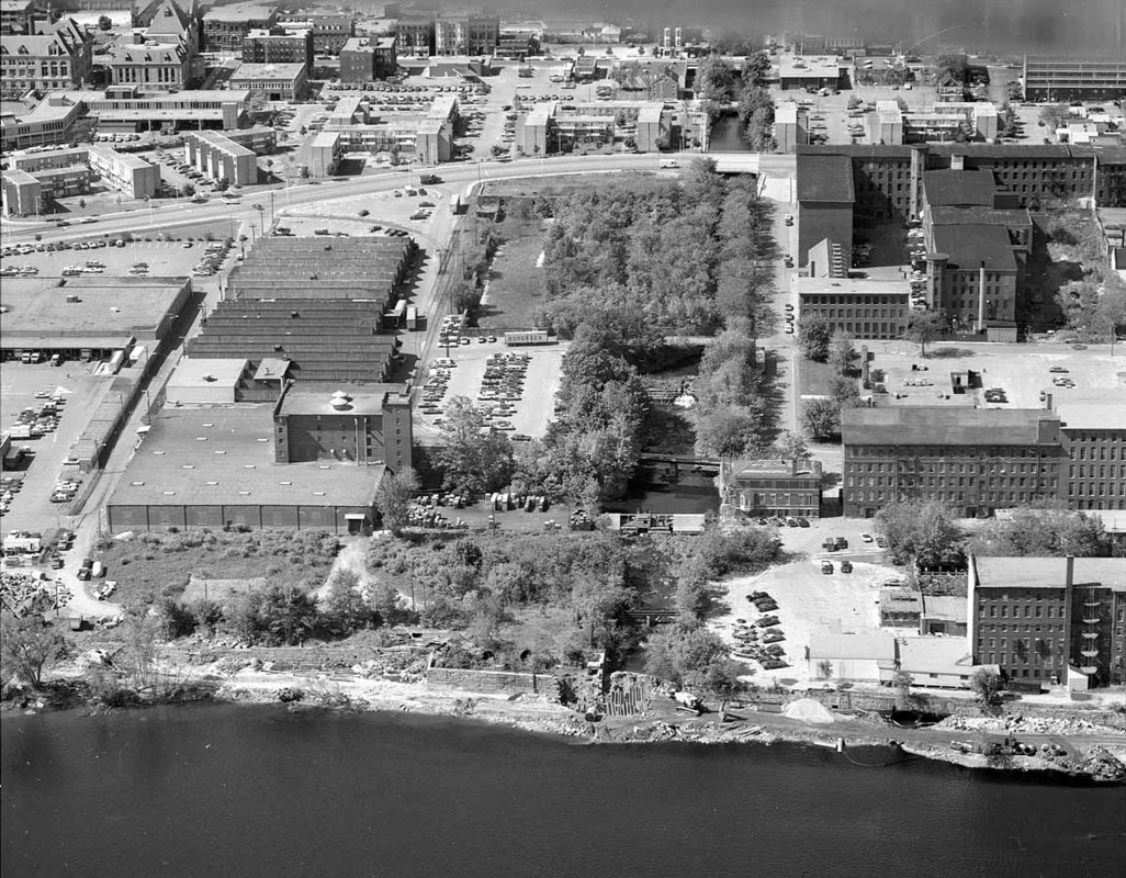 Looking down on Lord Overpass along Thorndike Street to Lowell Connector Digital Commonwealth