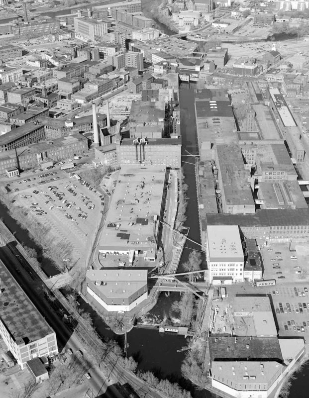 Close up looking north on Pawtucket Canal with Pellon on right