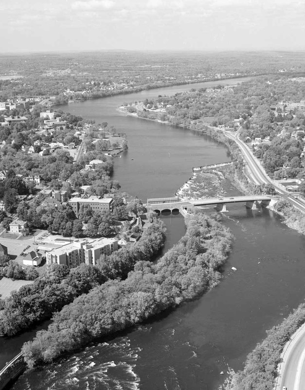 Looking west along Merrimack River and Northern Canal towards bunt and beyond